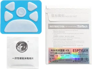 1Pack Esports Tiger ICE Version Mouse Skates Mouse Feet for ROG Harpe Ace X AimLab AimPoint 36K White ARC Mice Glides White PTFE