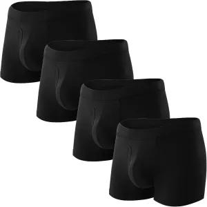 BAMBOO COOL Mens Underwear Trunks for Man Soft Waistband Open-fly Support Briefs(3 or 4 pack)