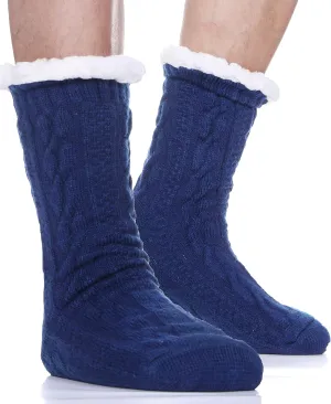 EBMORE Mens Slipper Fuzzy Socks Winter Cozy Fluffy Cabin Warm Fleece Soft Comfy Thick Non Slip Home Socks