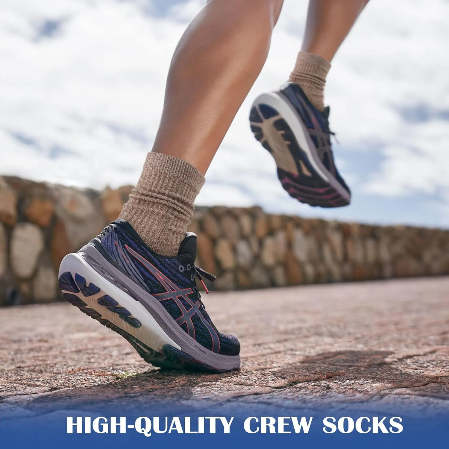 Gonii Women Socks Hiking Running Thick Cushion Athletic Crew Socks 5-Pair