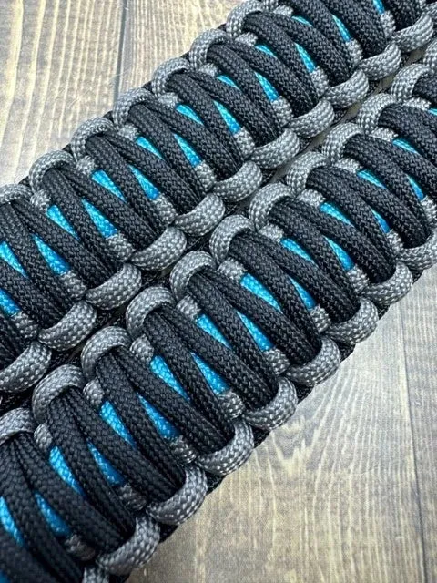 Krawlergrips Neon Turquoise Grey Black Paracord Grab Handle