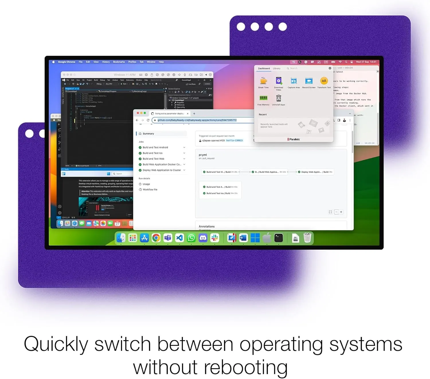 Parallels Desktop 20 for Mac Pro Edition | Run Windows on Mac Virtual Machine Software | Authorized by Microsoft | 1 Year Subscription [Mac Download]
