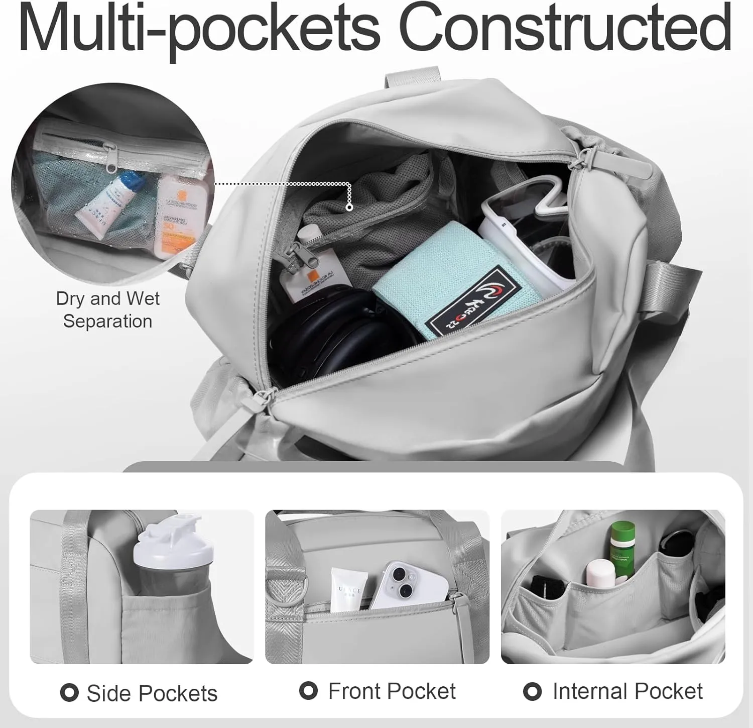 Small Gym Bag 14 inch for Women & Men Mini Gym Duffel Bag with Wet Compartment Waterproof Travel Duffle Bag for Sports Workout Dance