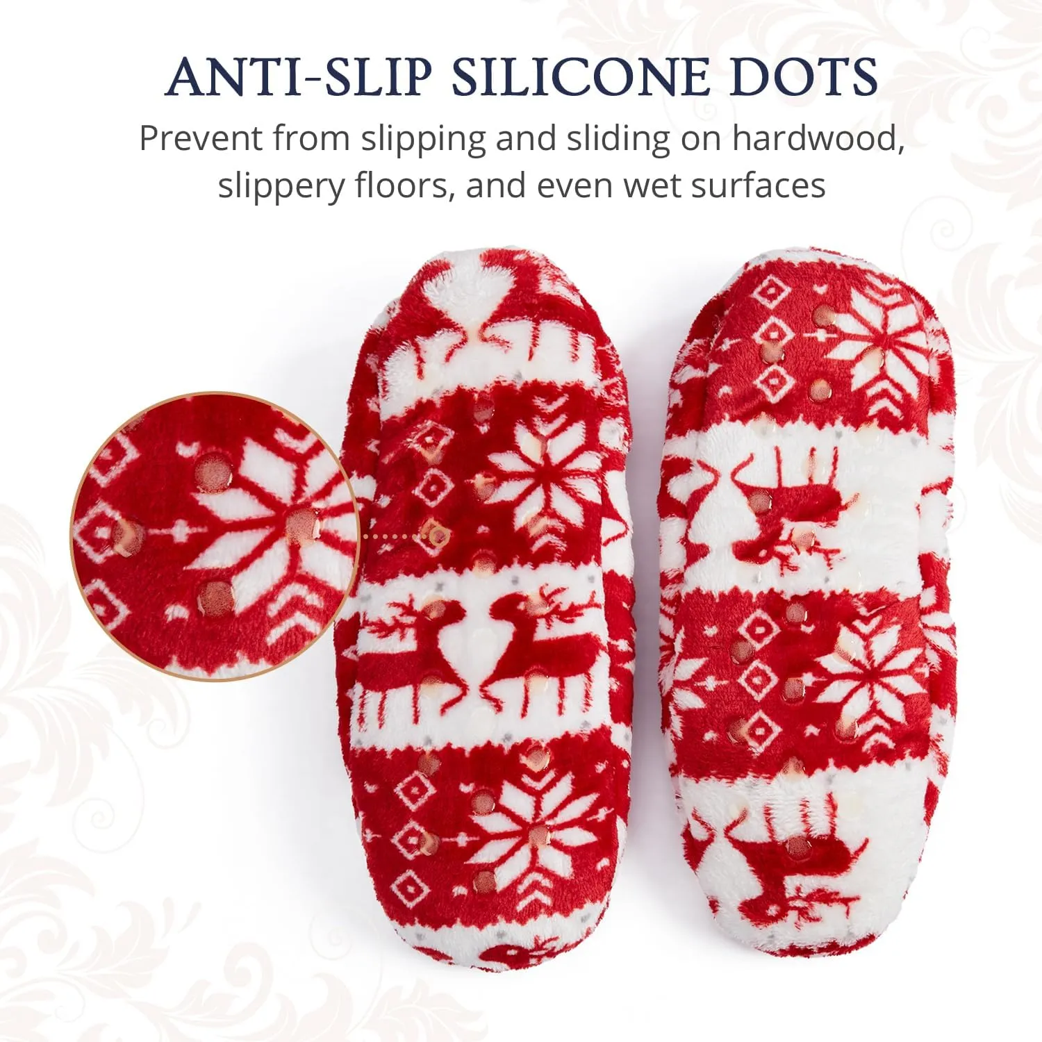 Velvet Plush Memory Foam Warm Slipper Socks For Women | Non-Slip One Size Fuzzy Socks For Women | Ultra Plush and Cozy Warmth Collection
