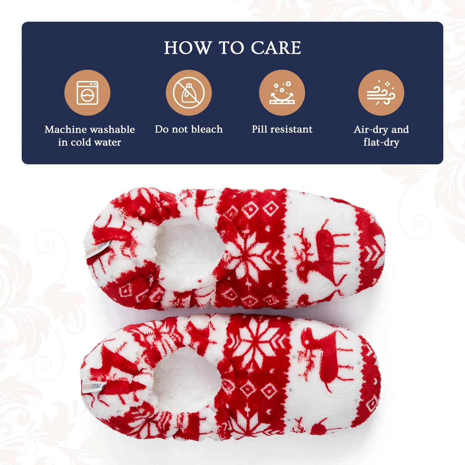 Velvet Plush Memory Foam Warm Slipper Socks For Women | Non-Slip One Size Fuzzy Socks For Women | Ultra Plush and Cozy Warmth Collection
