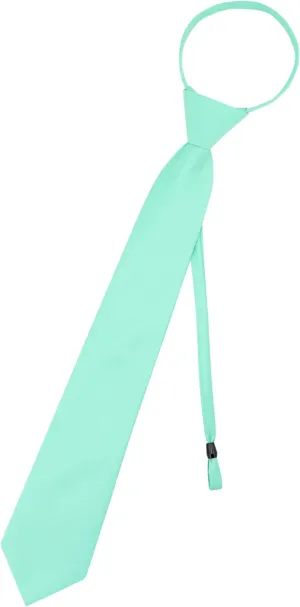 Vesuvio Napoli PreTied Men's Necktie Solid Color Mens Adjustable Zipper Neck Tie