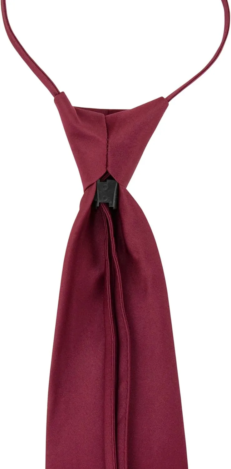 Vesuvio Napoli PreTied Men's Necktie Solid Color Mens Adjustable Zipper Neck Tie