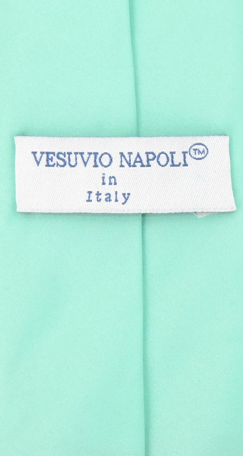 Vesuvio Napoli PreTied Men's Necktie Solid Color Mens Adjustable Zipper Neck Tie